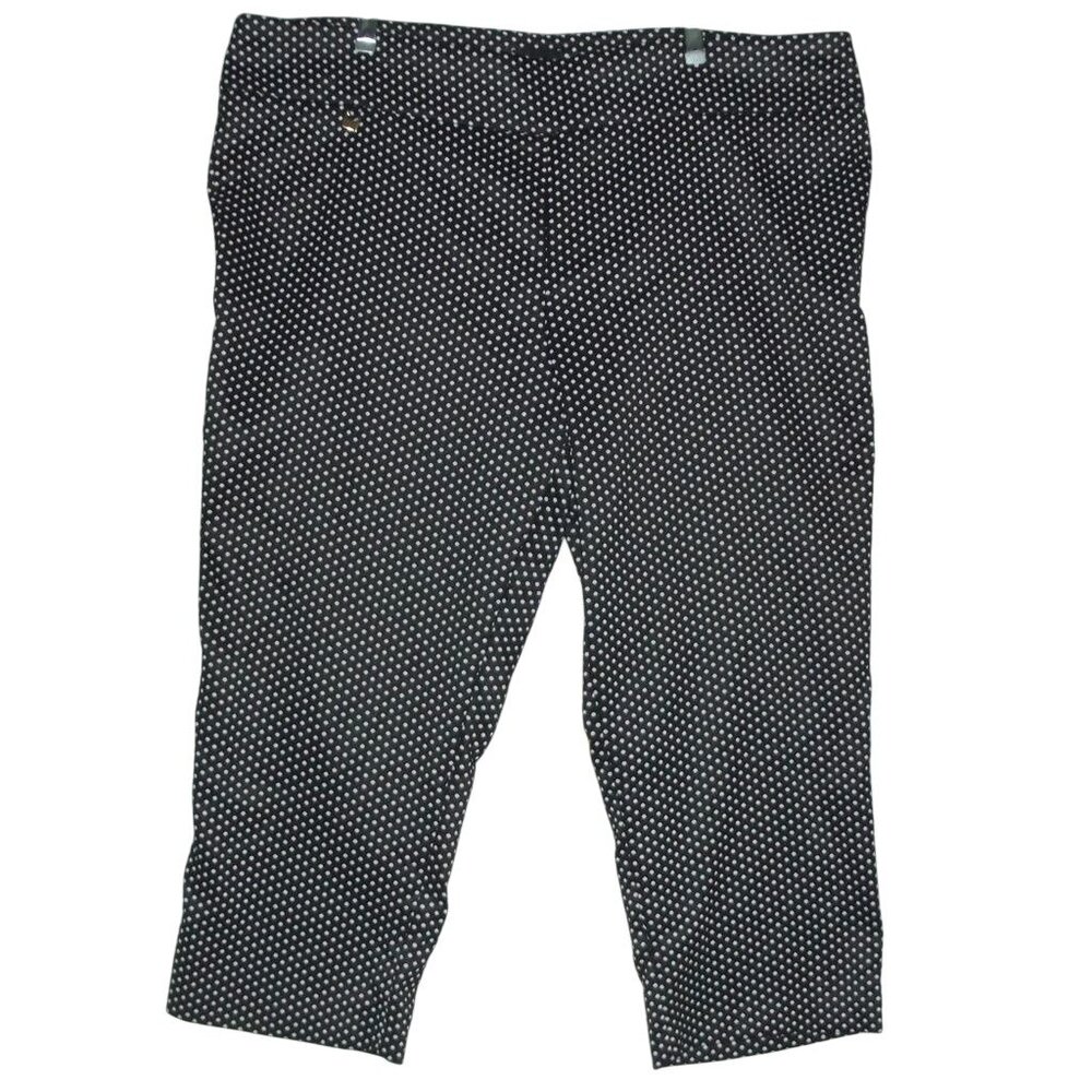 LC Laura Cruz Capri Pants Womens Size 22 black white polkadot Pull On high rise